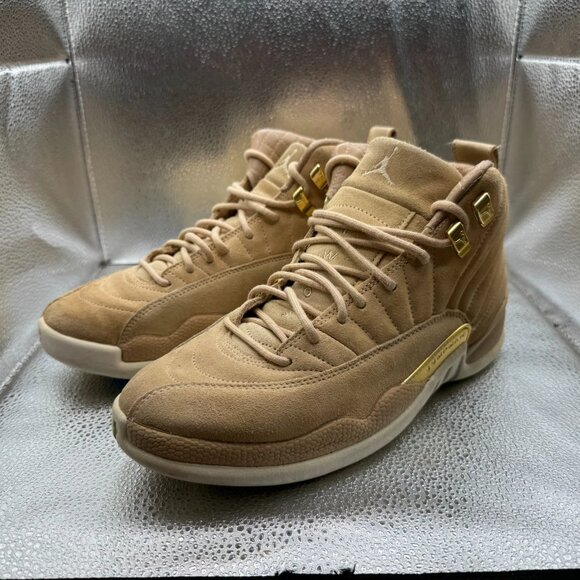 Size‎ 8.5 Nike Air Jordan 12 XII Womens Vachetta Tan Gold Sail Shoes AO6068-203 - Picture 6 of 12